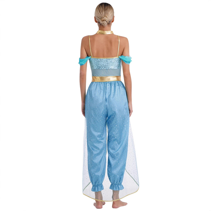 Damen Glamouröses Märchen-Kostüm mit glitzerndem Oberteil und luftigen Hosen Echo Archiv
