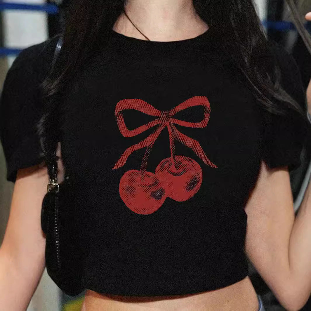 Damen Crop-T-Shirt mit inspirierendem Statementdruck Echo Archiv