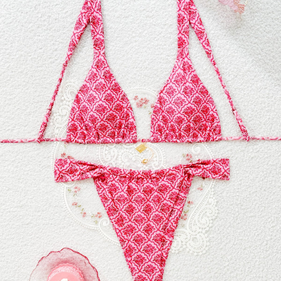 Damen Triangel-Bikini mit floralem Leopardenmuster – Maréssa