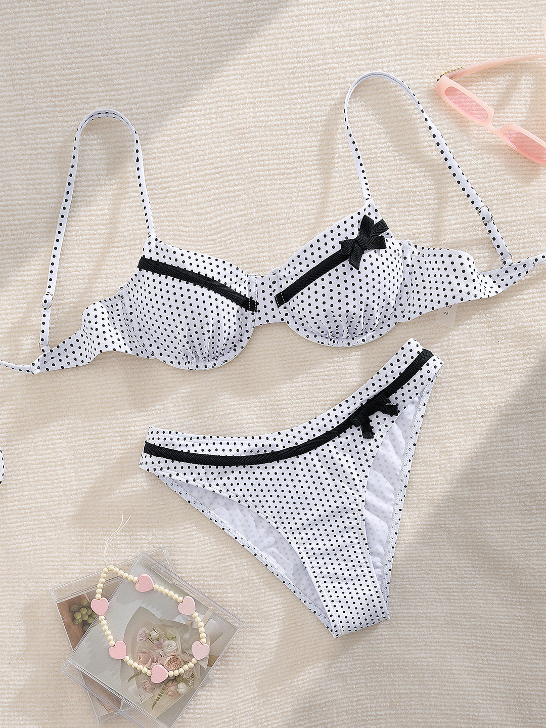 Damen gepunkteter Bikini mit verspieltem Design Echo Archiv