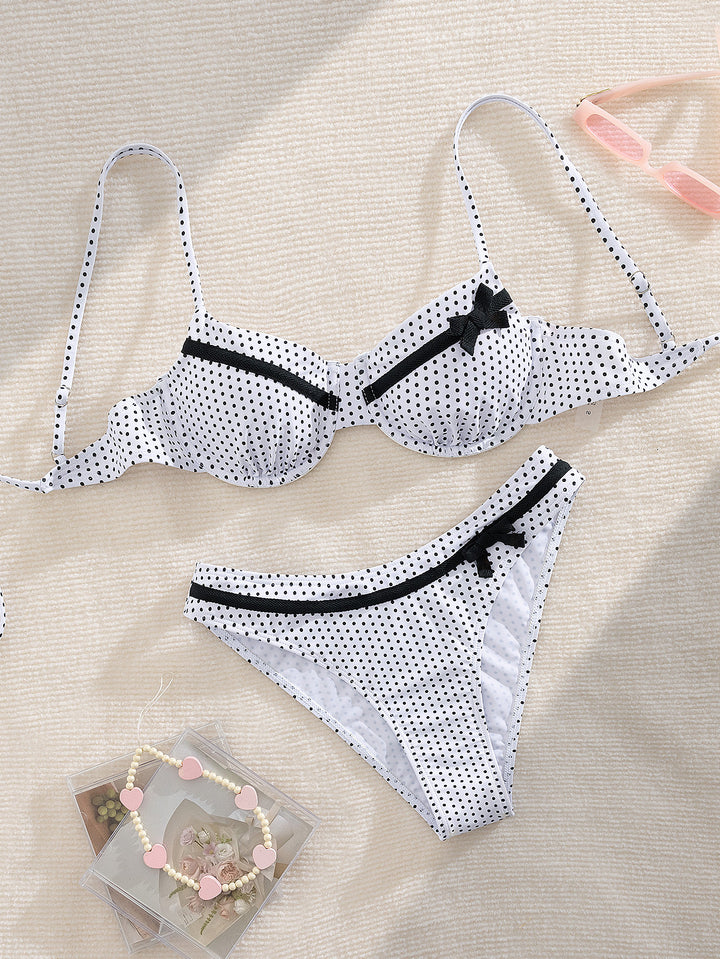 Damen gepunkteter Bikini mit verspieltem Design Echo Archiv