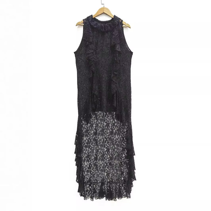 Damen elegantes Spitzenkleid mit Rüschendetails Echo Archiv
