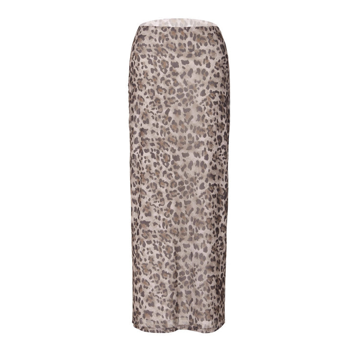 Damen Maxi-Rock mit elegantem Leoprint und hohem Schlitz Echo Archiv