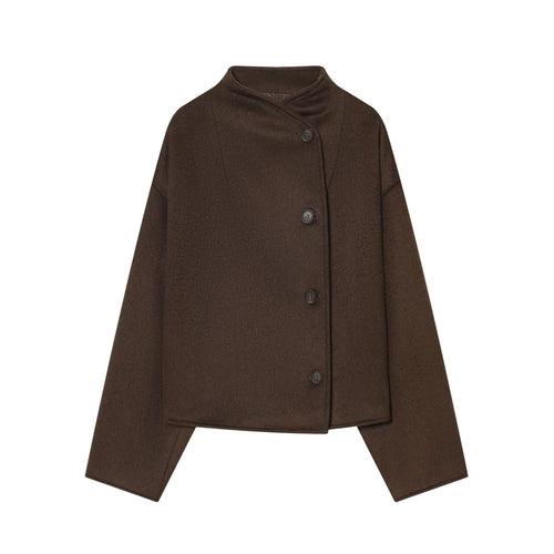 Damen nan kurzes Wollcape mit asymmetrischer Knopfleiste Echo Archiv