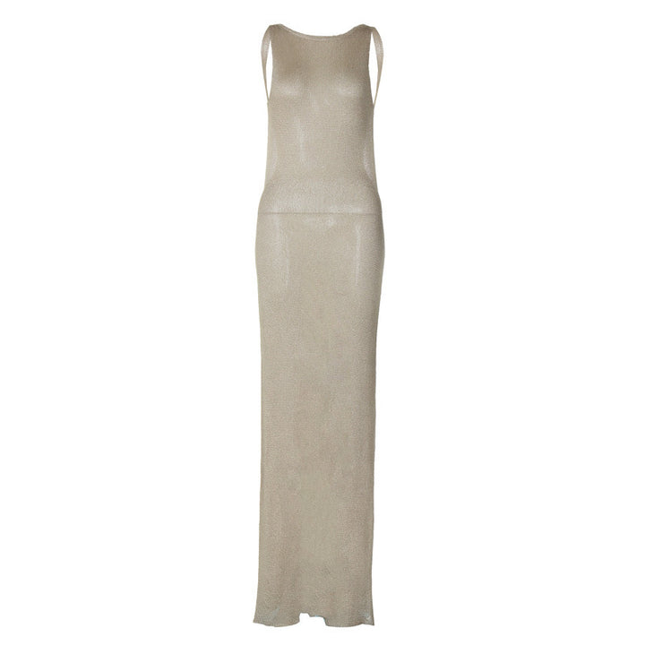 Damen Elegantes, figurbetontes Maxikleid mit schimmerndem Glanz Echo Archiv
