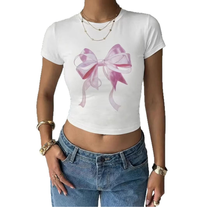 Damen Crop-Top mit zartem Schleifenmotiv Echo Archiv