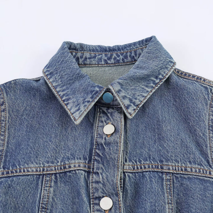 Damen Jeanskleid mit Taillengürtel und Kurzarm Echo Archiv