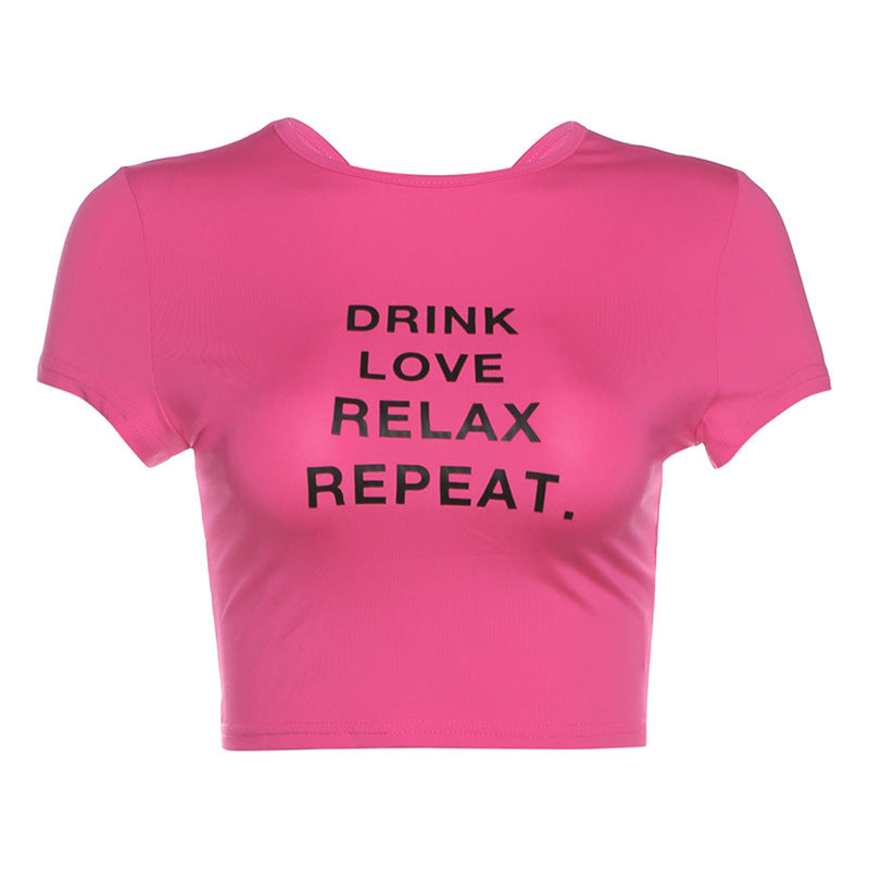 Damen cropped T-Shirt mit Motivdruck Echo Archiv