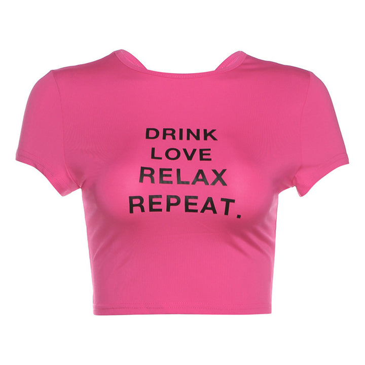 Damen cropped T-Shirt mit Motivdruck Echo Archiv
