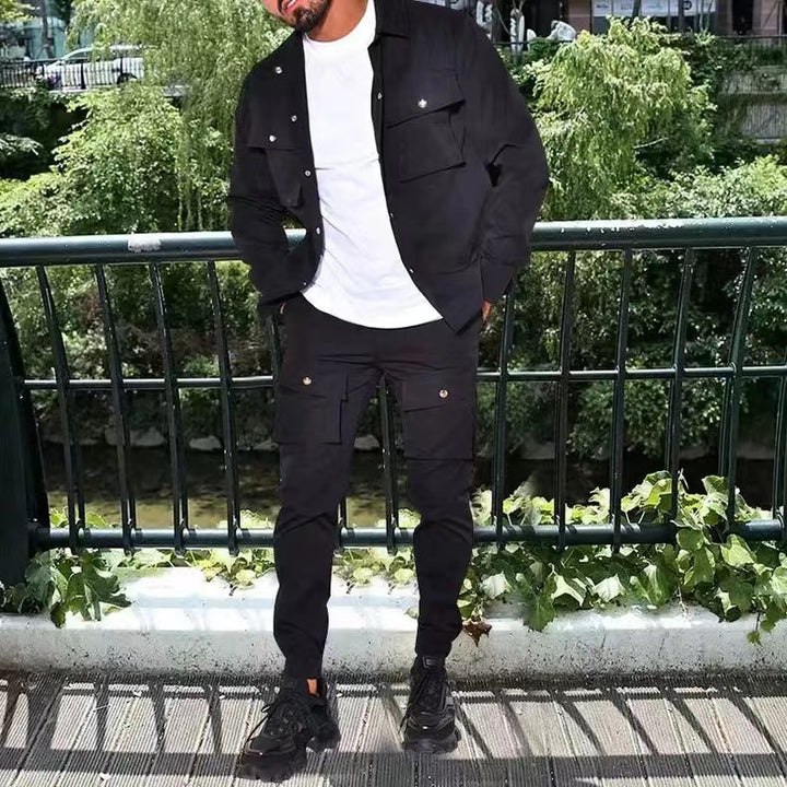 Herren bequeme Cargo-Hose und Jacke Set Echoarchiv
