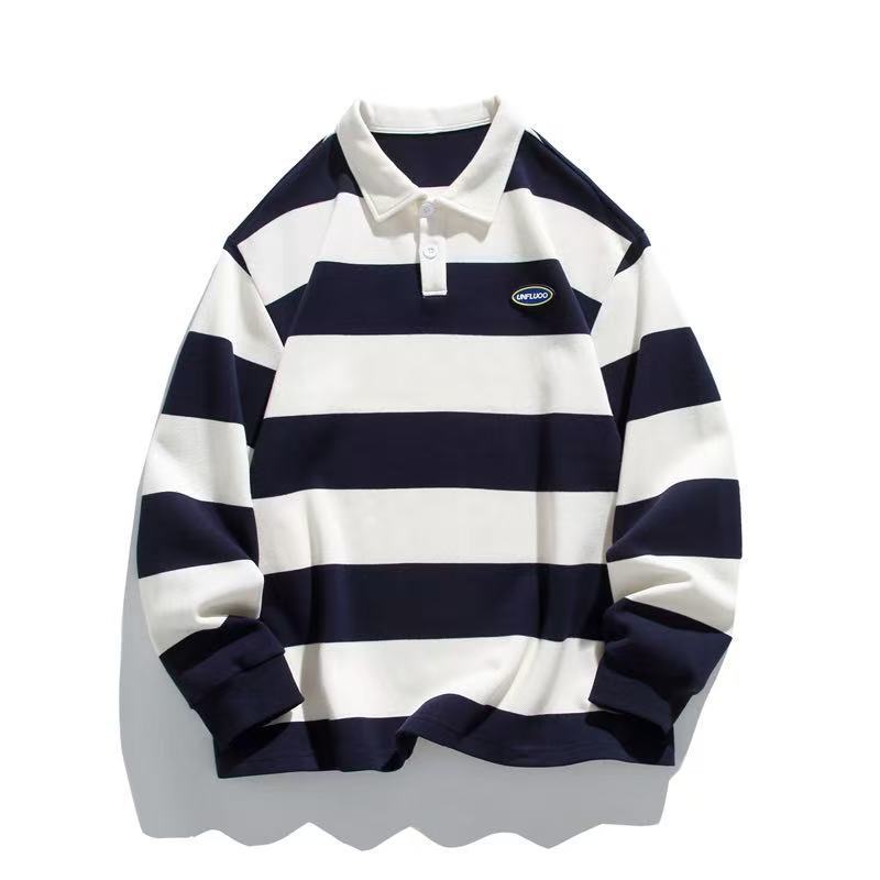 Herren Langarm Poloshirt im Streifen Look Echo Archiv