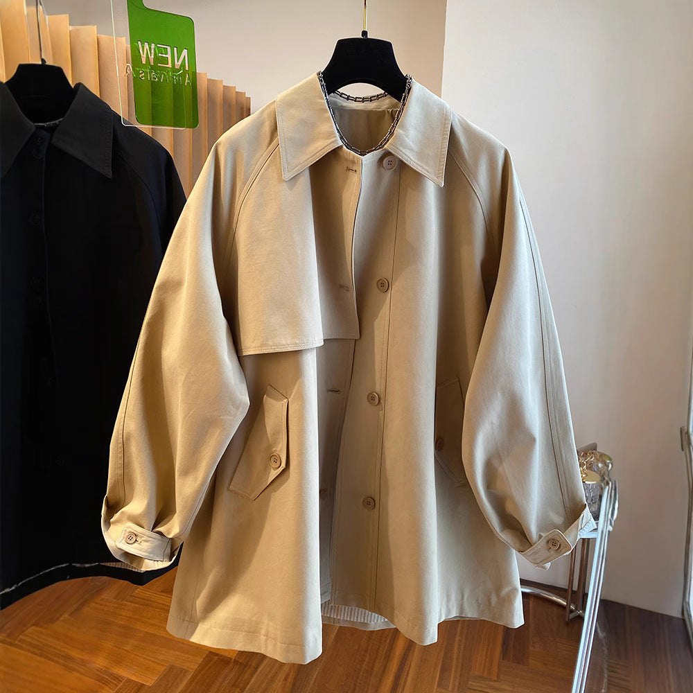 Damen Modische Übergangsjacke mit weitem Schnitt Echoarchiv