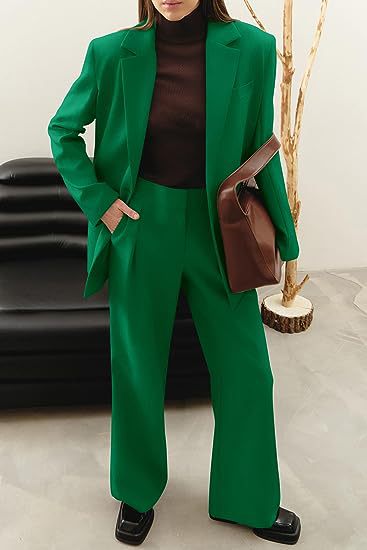 Damen Zweiteiliges Oversize-Blazer- und High‑Waist‑Weitbein‑Hosen‑Set – Valéne