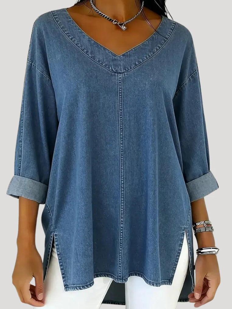 Damen Lässige Denim Tunika – Avérine