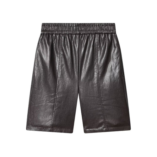 Damen Kunstleder Shorts mit elastischem Bund und modischen Details Echo Archiv