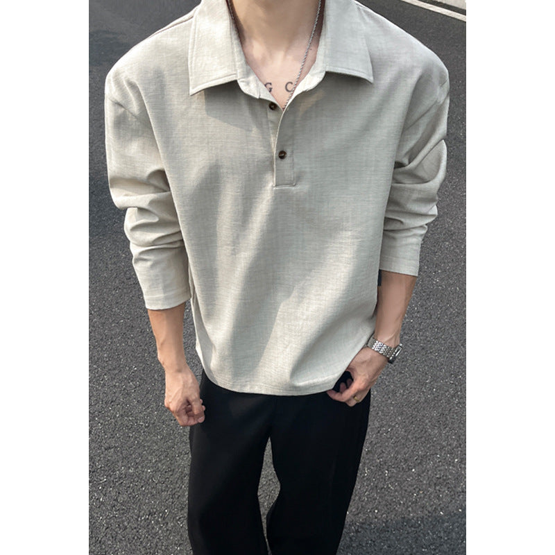 Herren Casual Polo-Pullover mit Stehkragen Echo Archive