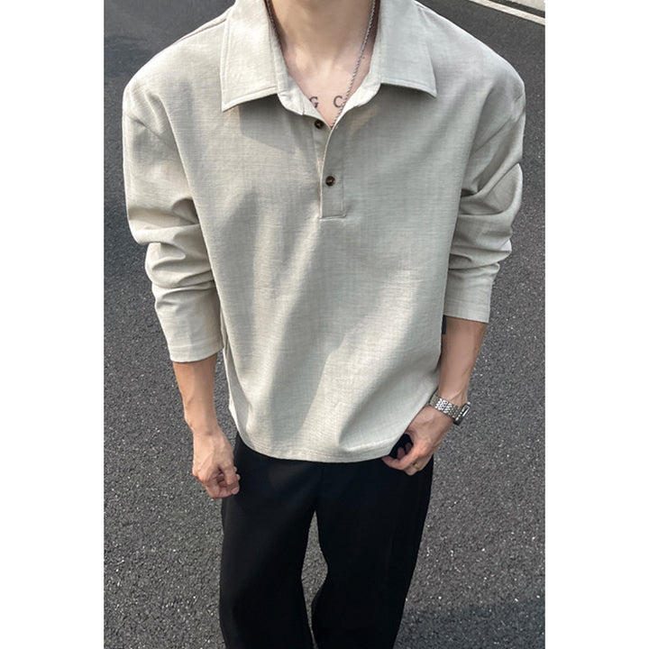 Herren Casual Polo-Pullover mit Stehkragen Echo Archive