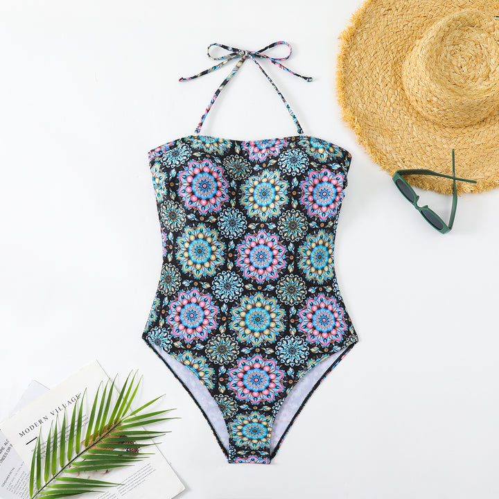 Damen Bandeau-Badeanzug mit einzigartigem Mandala-Muster Echo Archiv