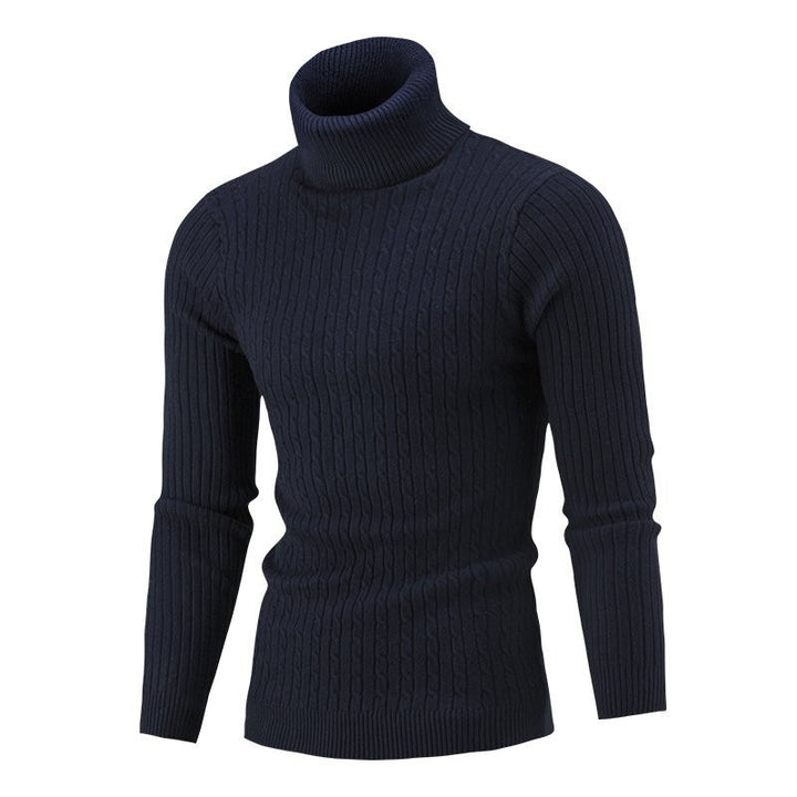 Herren Taillierter Thermo-Rollkragenpullover mit Zopf- und Rippstrickstruktur Echo Archiv