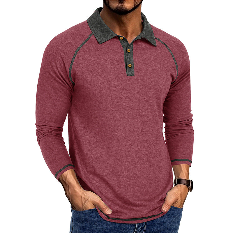 Herren Sportliches Langarm-Poloshirt mit modischem Raglan-Schnitt Echoarchiv