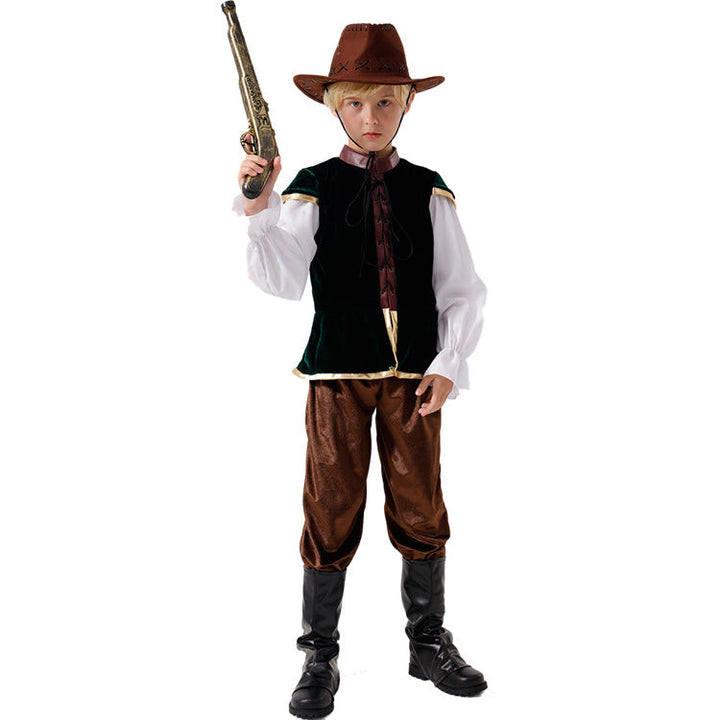 Jungen Wildwest Kostüm mit Hut und Pistole Echo Archiv