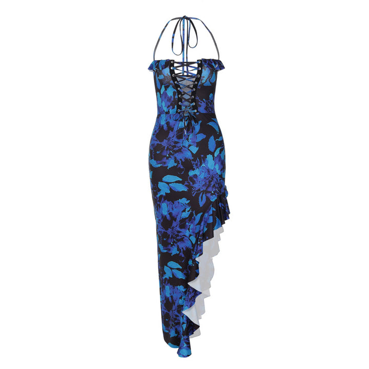 Damen Boho Maxikleid mit floralem Print und Schnürung Echo Archiv