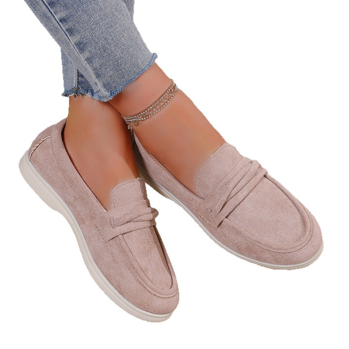Damen Slip-On-Loafer aus Veloursimitat mit gepolstertem Fußbett Echo Archiv