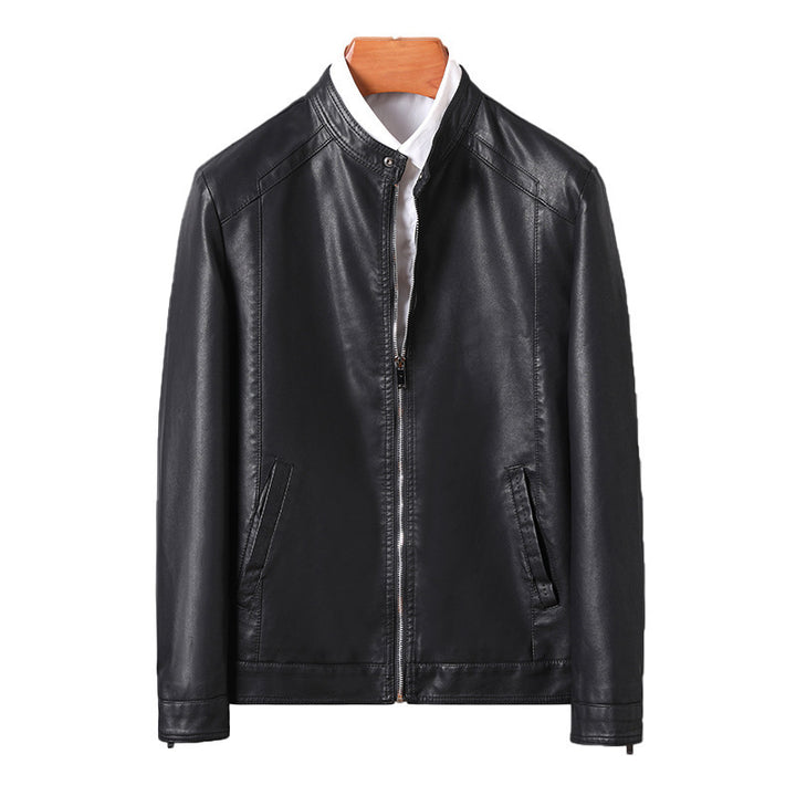 Herren Stilvolle Kunstlederjacke mit hohem Kragen Echo Archiv