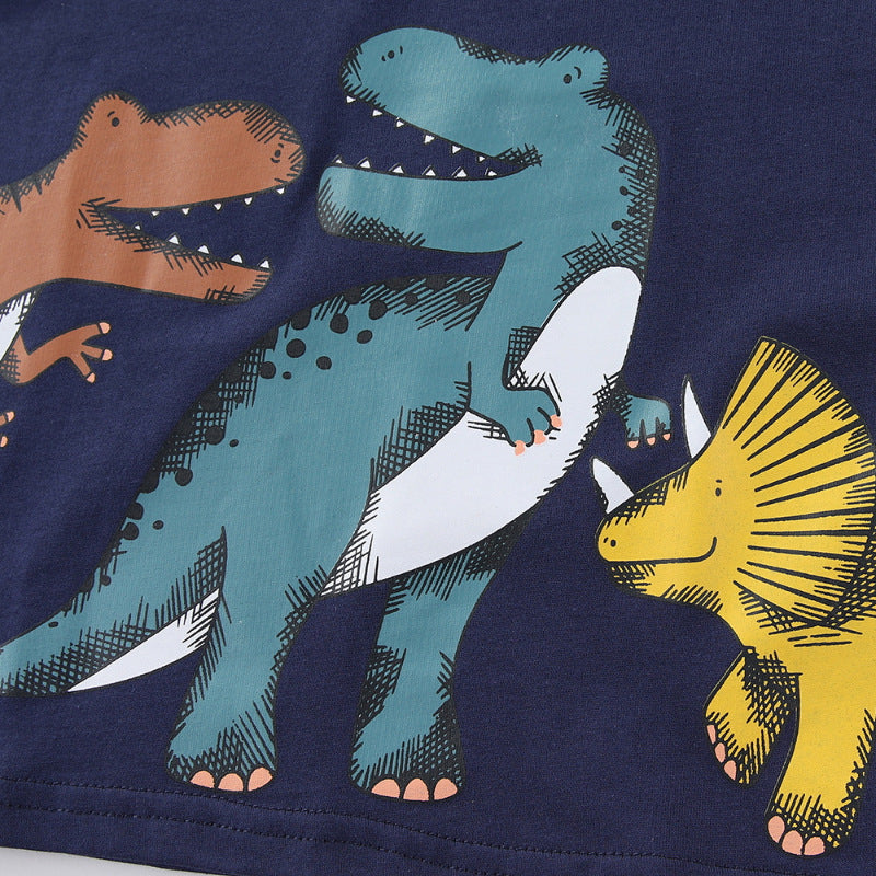 Jungen T-Shirt mit niedlichen Dinosaurier-Applikationen Echo Archiv