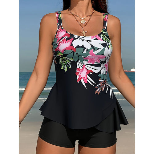 Damen Tankini mit schmeichelndem Schnitt und floralem Design Echo Archiv