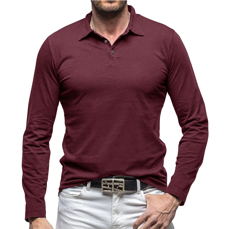 Herren Langarm-Polohemd mit modischem Kragen und hochwertiger Baumwolle Echoarchiv