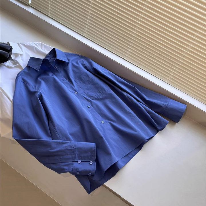 Damen Klassische Hemdbluse mit breitem Kragen Echoarchiv