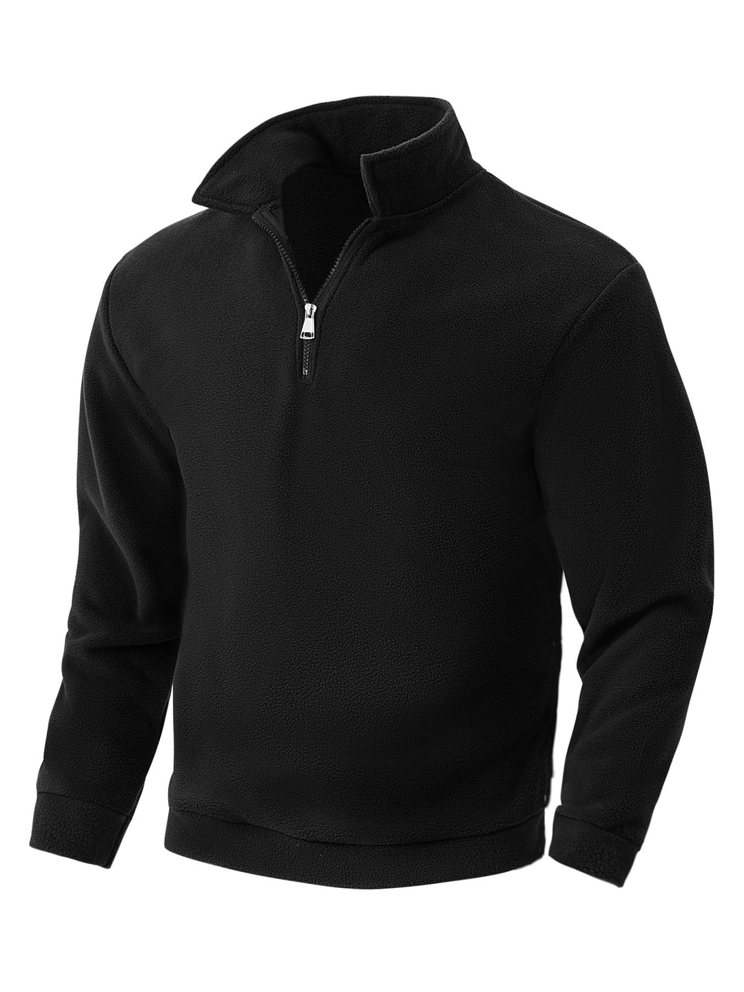 Herren Fleece-Halbzip-Pullover mit Stehkragen, weichem Teddy-Fleece und elastischen Bündchen – Cavarno