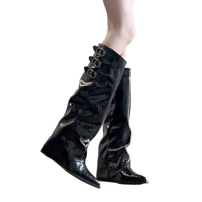 Damen Elegante und schicke Overkneestiefel Echo Archiv