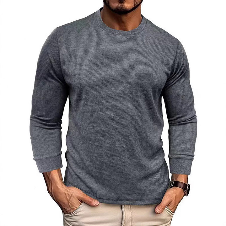 Herren Langarm T-Shirt mit strukturierter Oberfläche und sportlichem Schnitt Echoarchiv