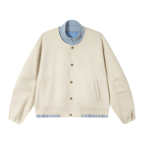 Unisex Kurz geschnittene Boxy-Blousonjacke aus Baumwollmix mit gesteppter Innenlage und Stehkragen Echoarchiv