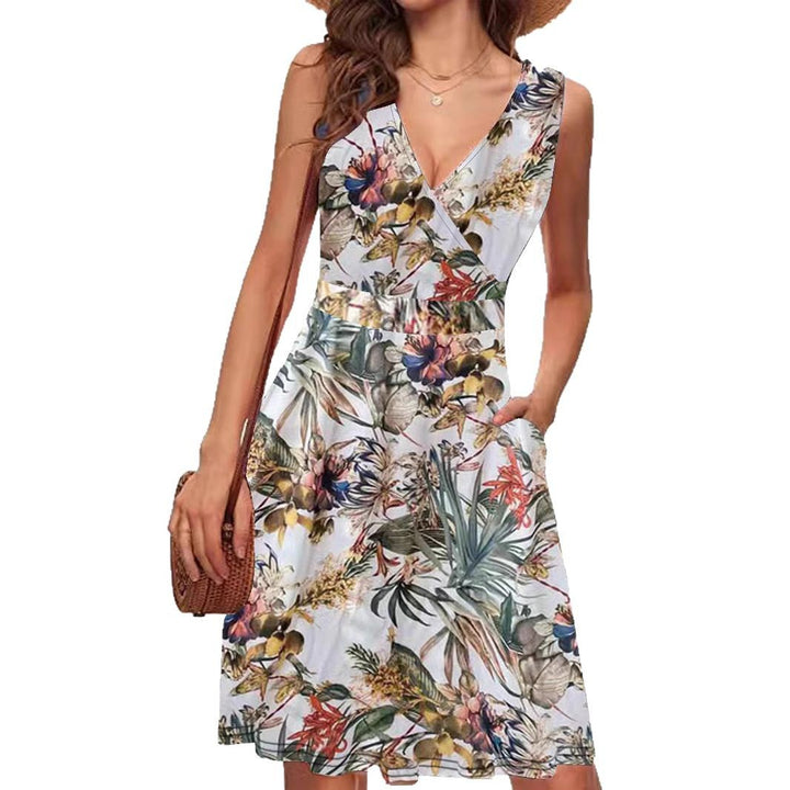 Damen Wickelkleid mit floralem Muster und schwingendem Rock Echo Archiv