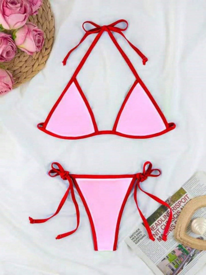 Damen Triangel-Bikini-Set mit individuell anpassbarem Kordelzug Echo Archiv