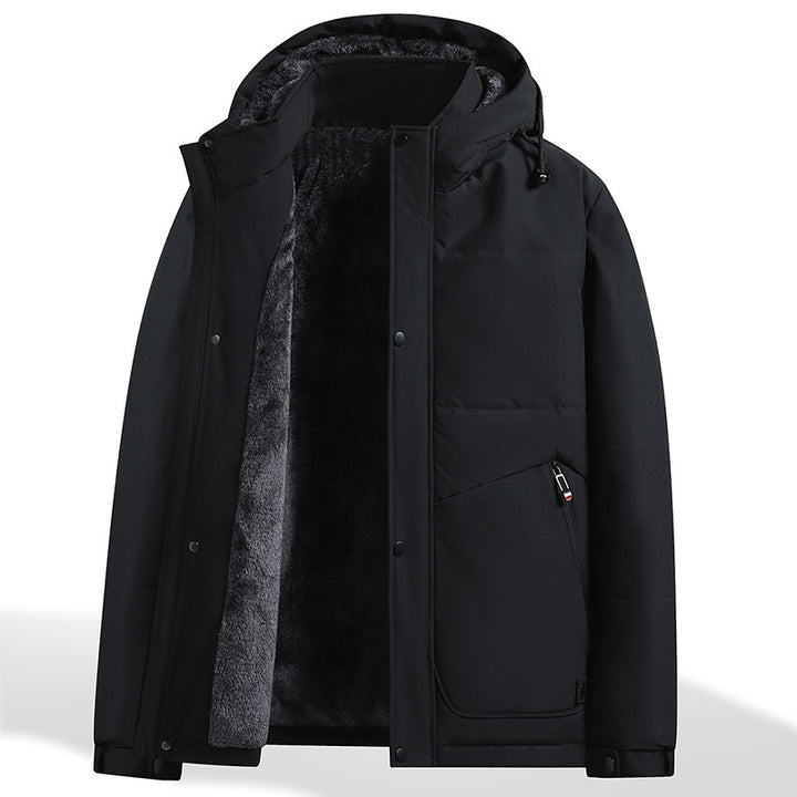 Herren Thermo‑Steppjacke mit weichem Teddyfutter, integrierter Kapuze & verdecktem Zwei‑Wege‑Reißverschluss Echoarchiv