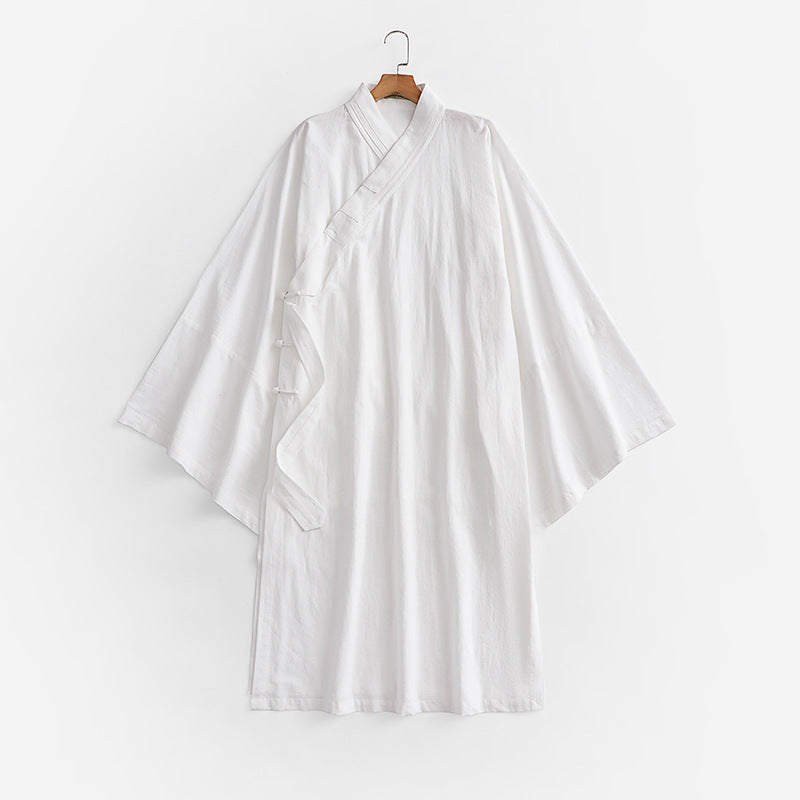 Unisex Oversize Kimono-Mantel mit weitem Ärmel und asymmetrischer Wickelvorderseite Echoarchiv