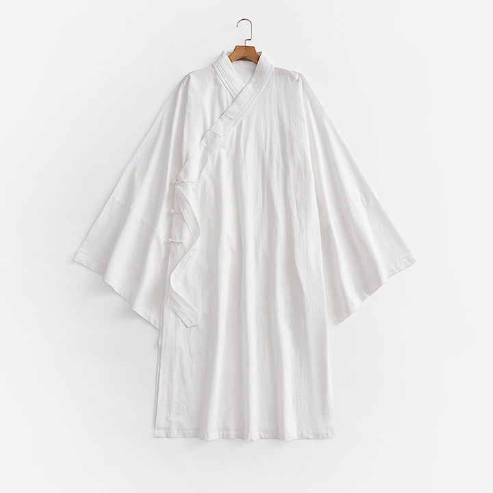 Unisex Oversize Kimono-Mantel mit weitem Ärmel und asymmetrischer Wickelvorderseite Echoarchiv