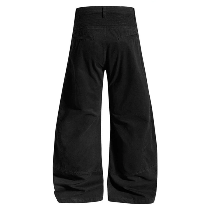Damen Hochtaillierte weite Denim‑Culottehose mit verstärkten Rippen‑Kniepaneelen und Patch‑Stitching Echoarchiv