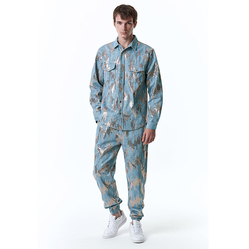 Herren Designer-Jogginganzug mit glitzerndem Muster Echoarchiv