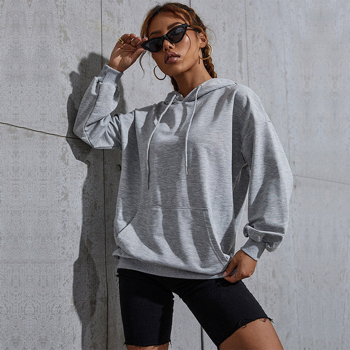 Damen Oversize-Kapuzenpullover mit Kängurutasche und elastischem Saum Echoarchiv