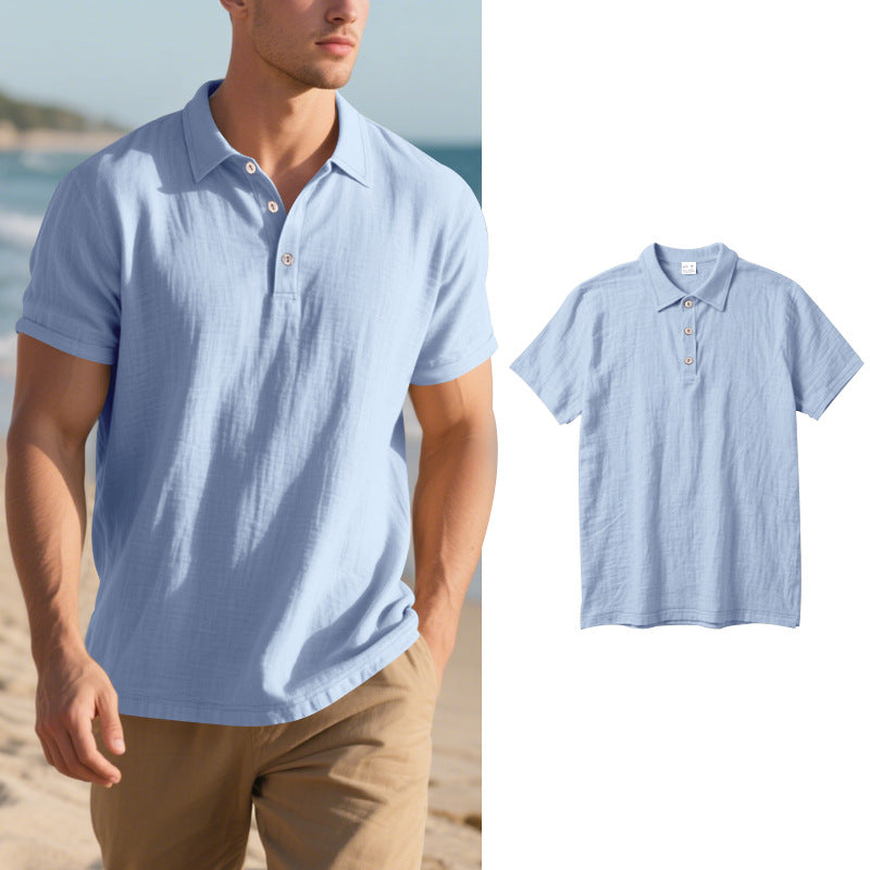 Herren Kurzarm Poloshirt mit luftiger Baumwollstruktur und klassischem Kragen Echoarchiv