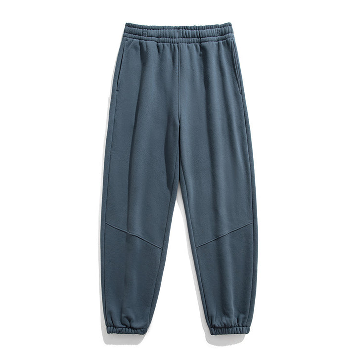 Herren Fleece-Jogginghose mit tapered Schnitt, elastischem Kordelbund & Knie-Paneelen Echoarchiv