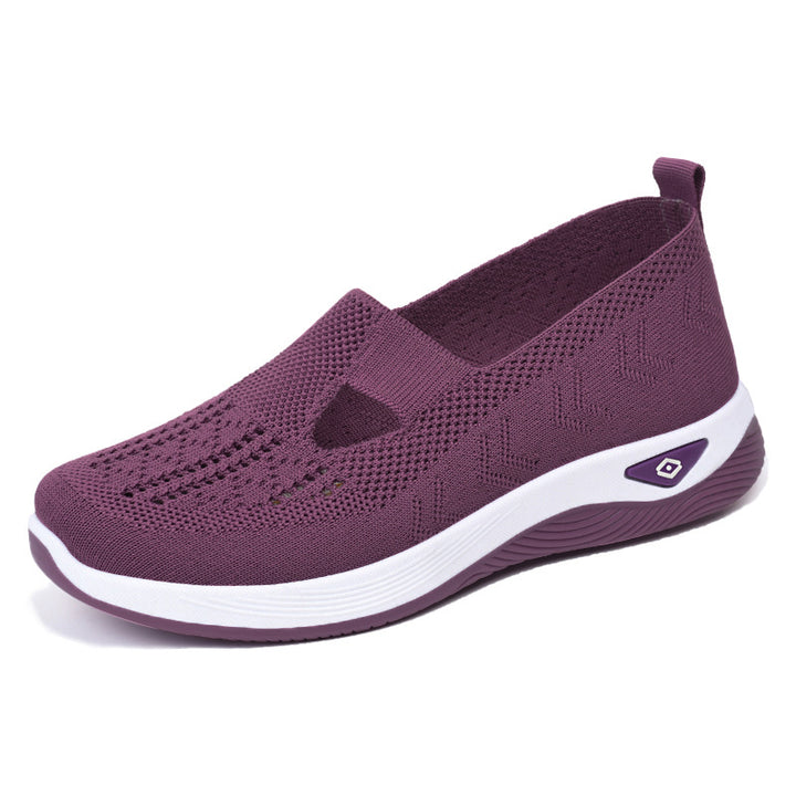 Damen nan leichte atmungsaktive Slip-On Sneaker mit elastischem Strickoberteil und orthopädischer Komfortsohle Echo Archiv