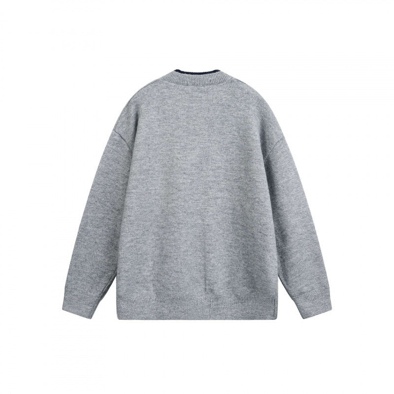 Unisex Grobgestrickter Henley-Pullover mit halber Knopfleiste und geripptem Ausschnitt Echo Archiv