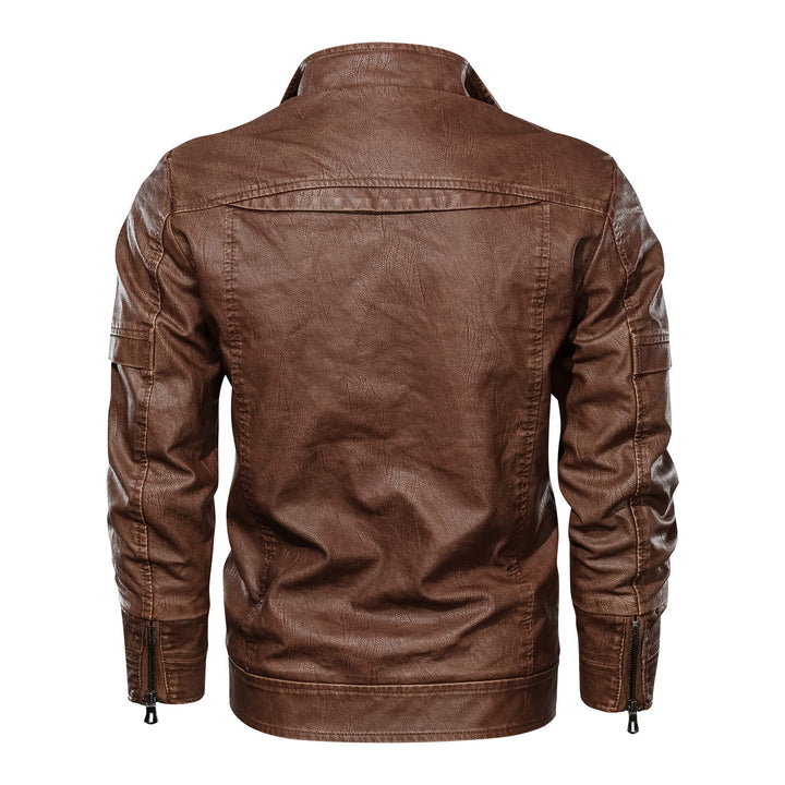 Herren lässige Kunstlederjacke mit praktischen Taschen und modischem Schnitt Echoarchiv