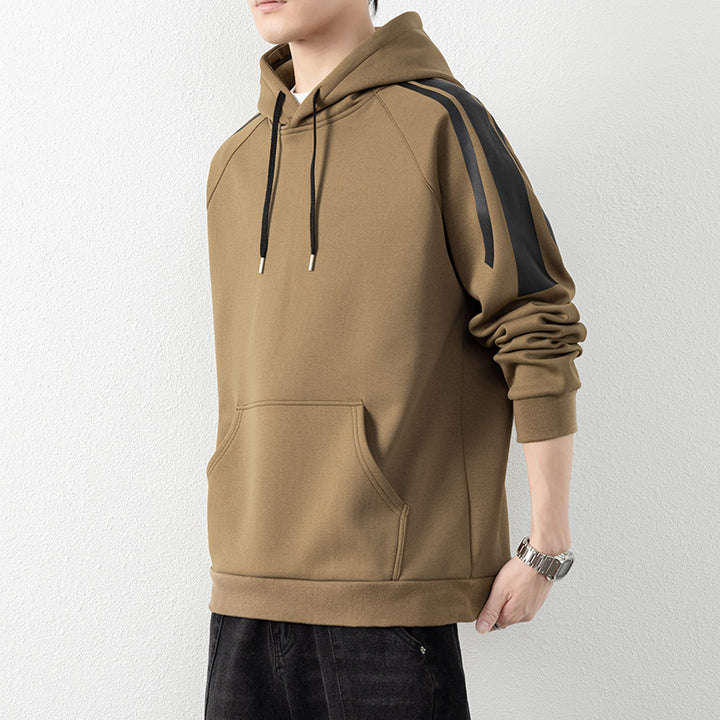 Herren Kapuzenpullover mit Raglanärmeln, Kängurutasche und Kontraststreifen Echo Archiv